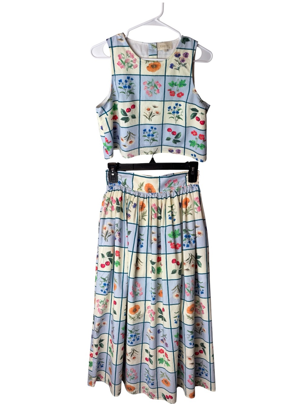 Entro Claire Freya Floral Cherry Tank Skirt Set S